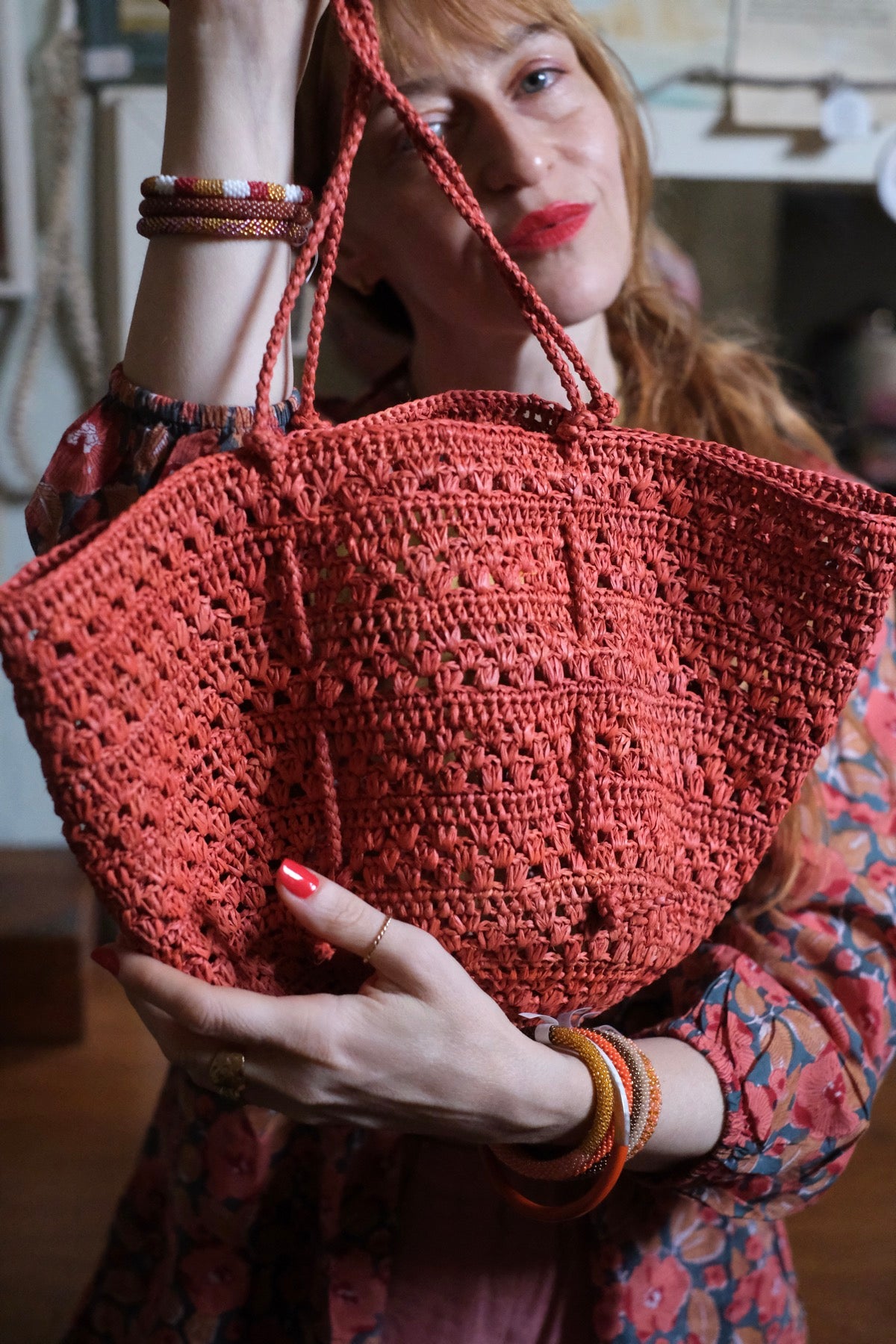 Borsa in rafia Isla Cap Lacy Small