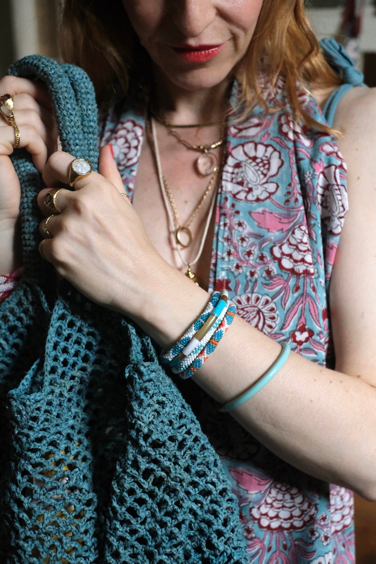 Bangle Double Verde acqua XL