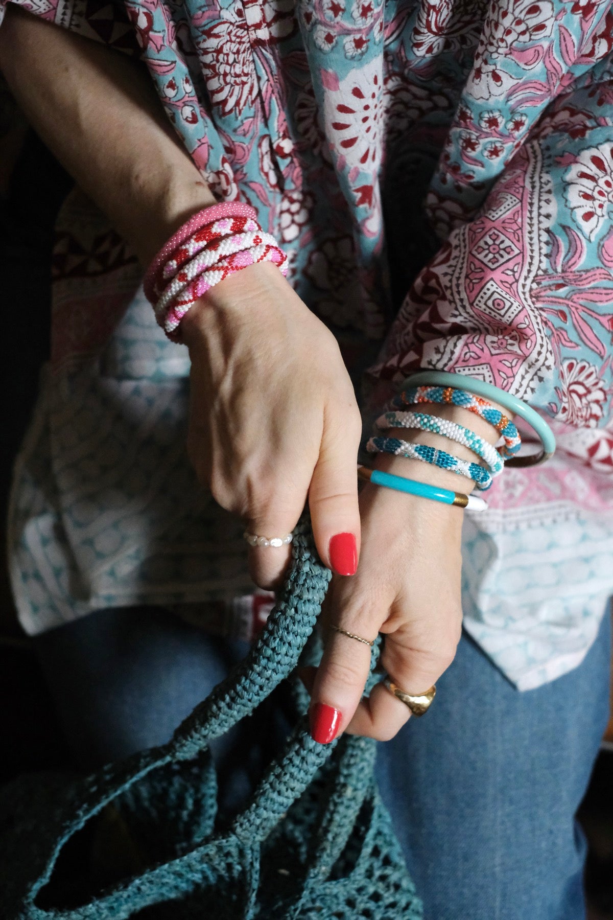 Bangle Double Verde acqua XL