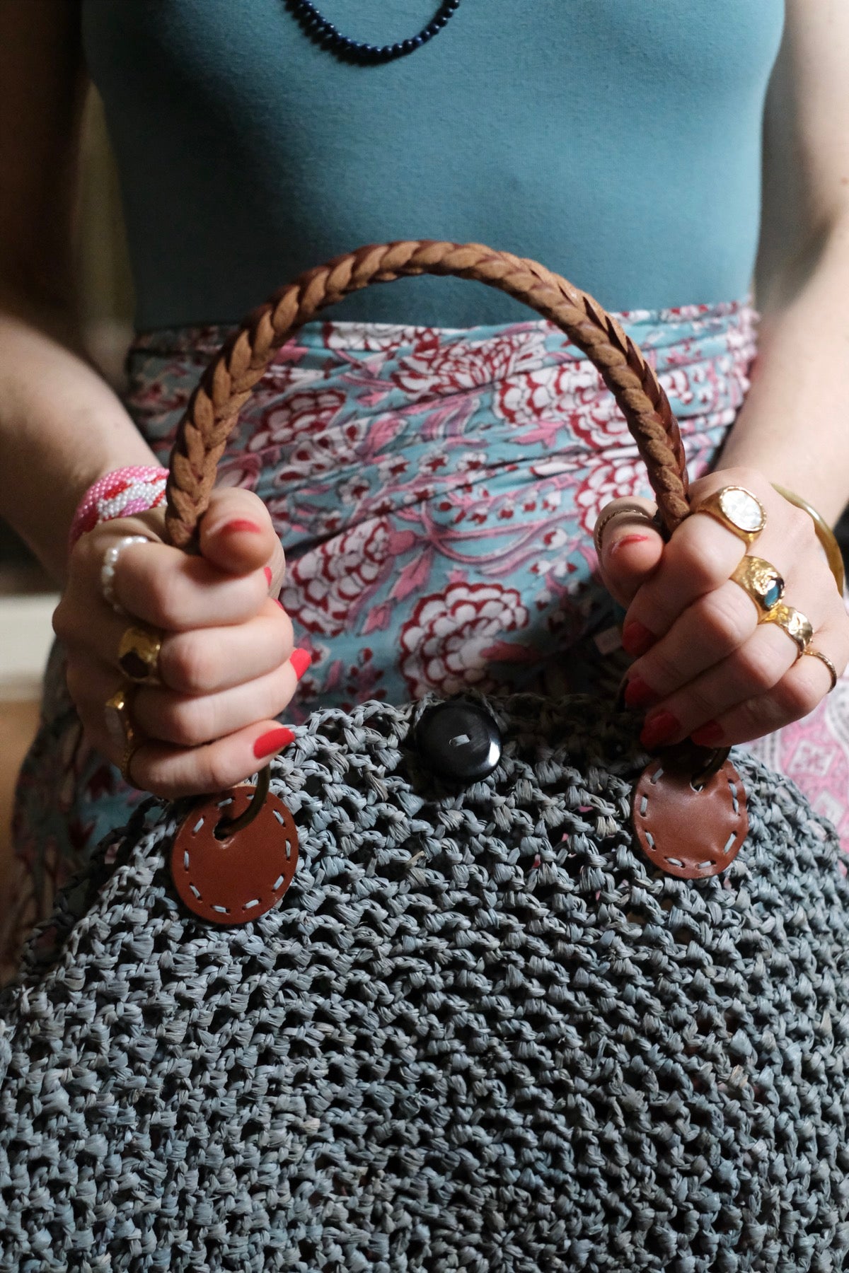 Borsa in rafia NUOVA LACY D