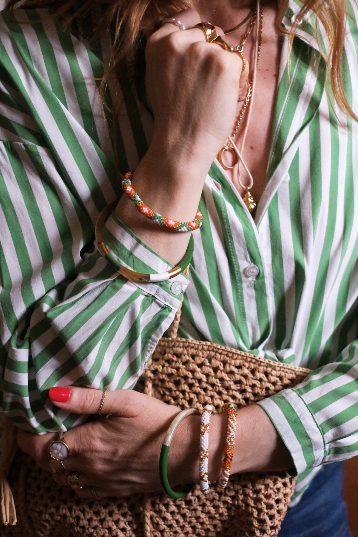 Bangle Multi Verde Brillante XL