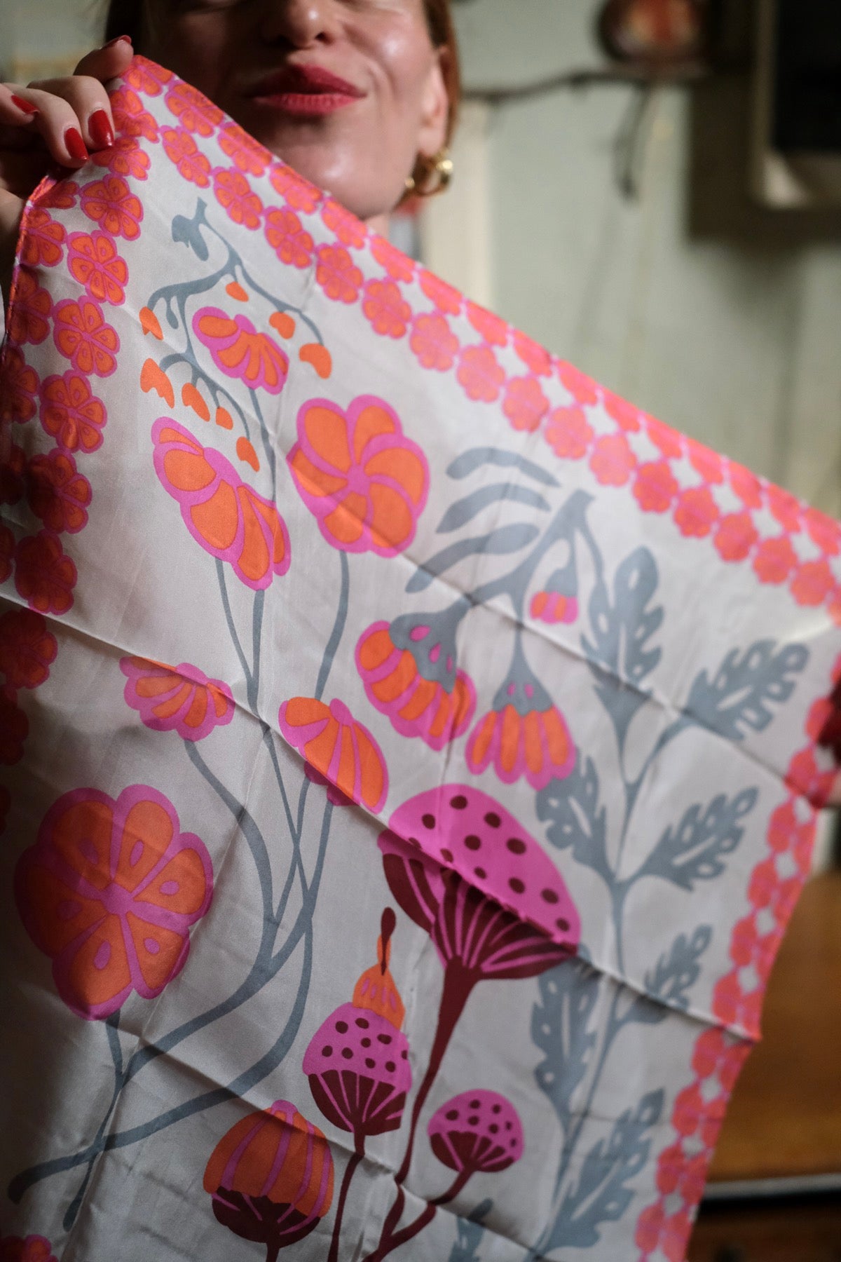 Foulard Mini rosa arancio