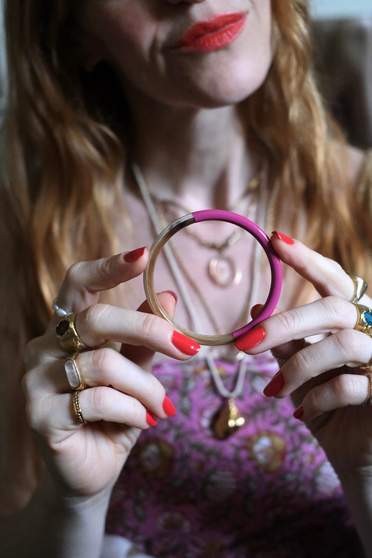 Bangle Double fucsia S