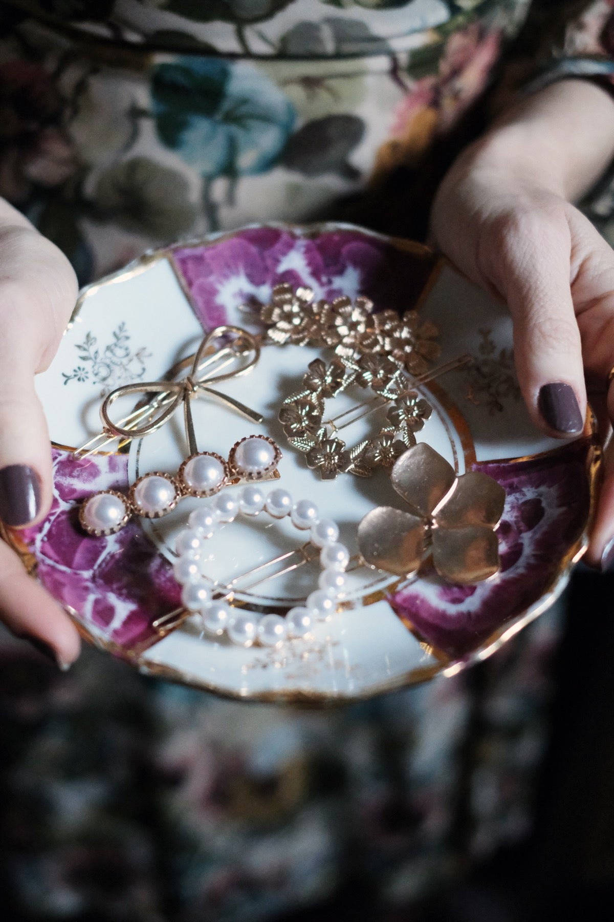 Fermaglio capelli barrettes di perle