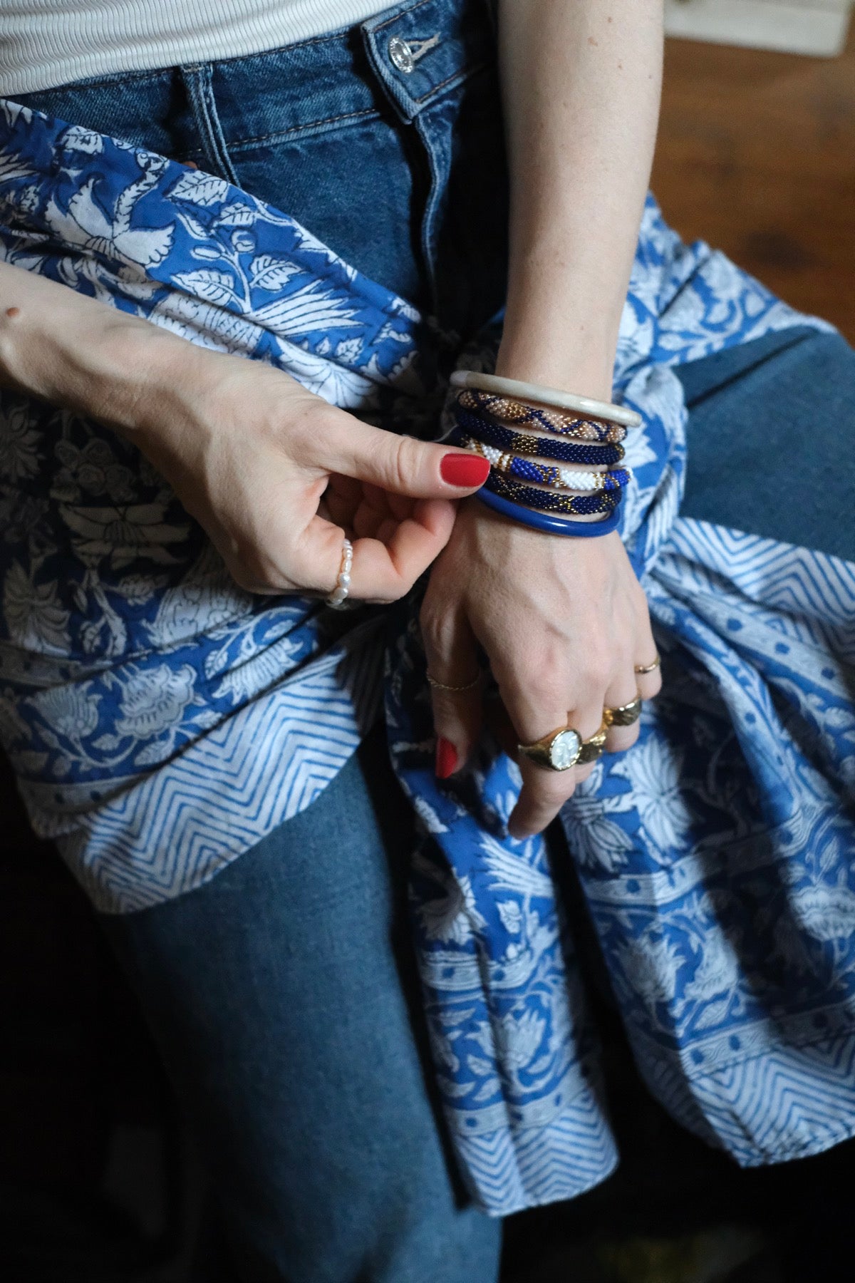 Pareo Saint-Malo Bianco e blu