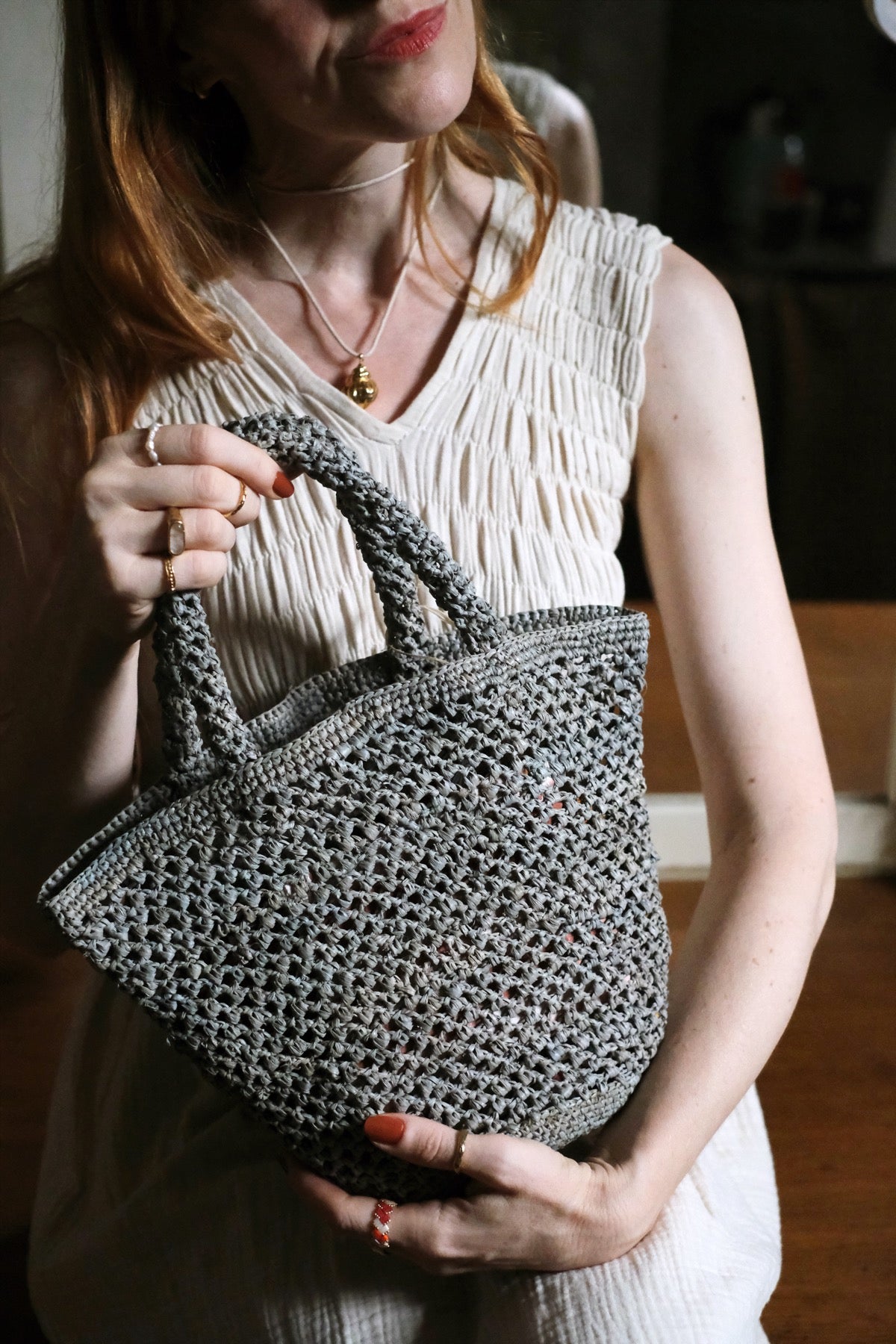 Kapity Lacy - Cestino in rafia traforato