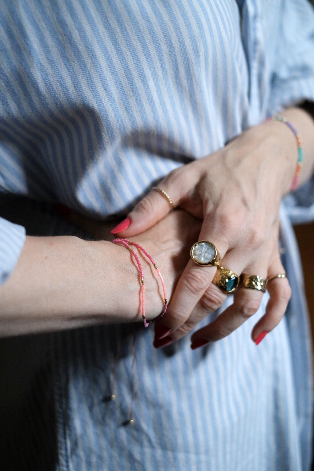Bracciale/ cavigliera doppio rosa