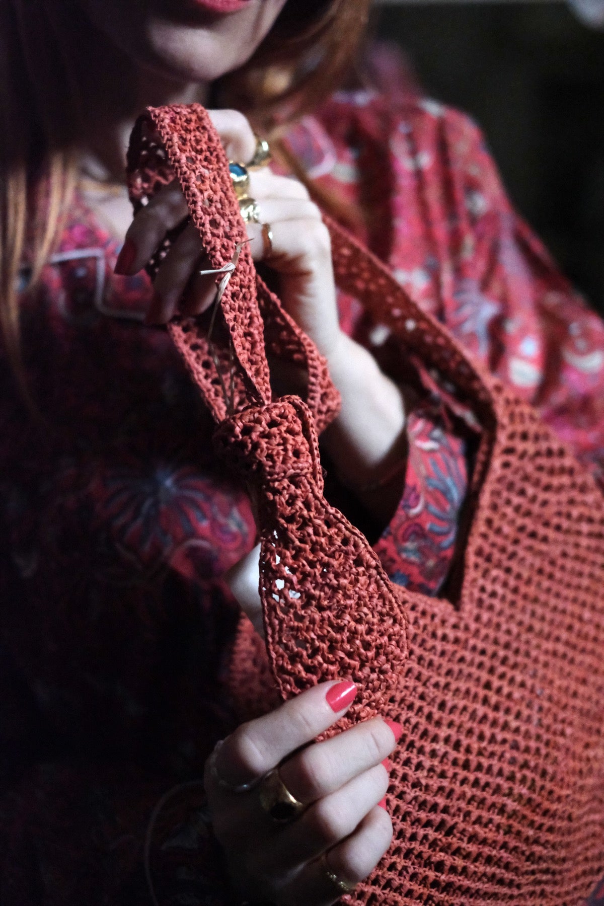 TINA Borsa a tracolla in rafia 3 colori