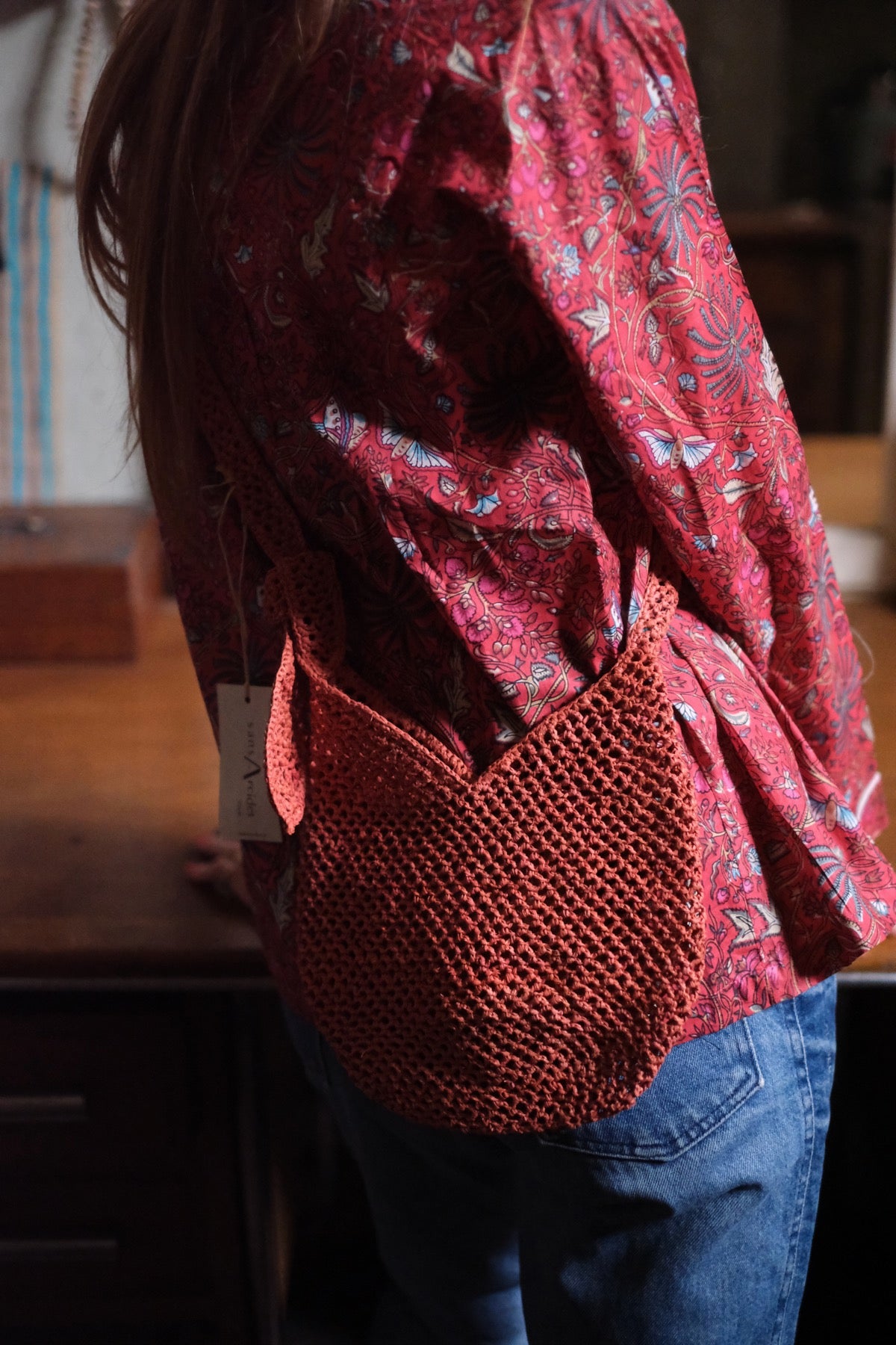 TINA Borsa a tracolla in rafia 3 colori