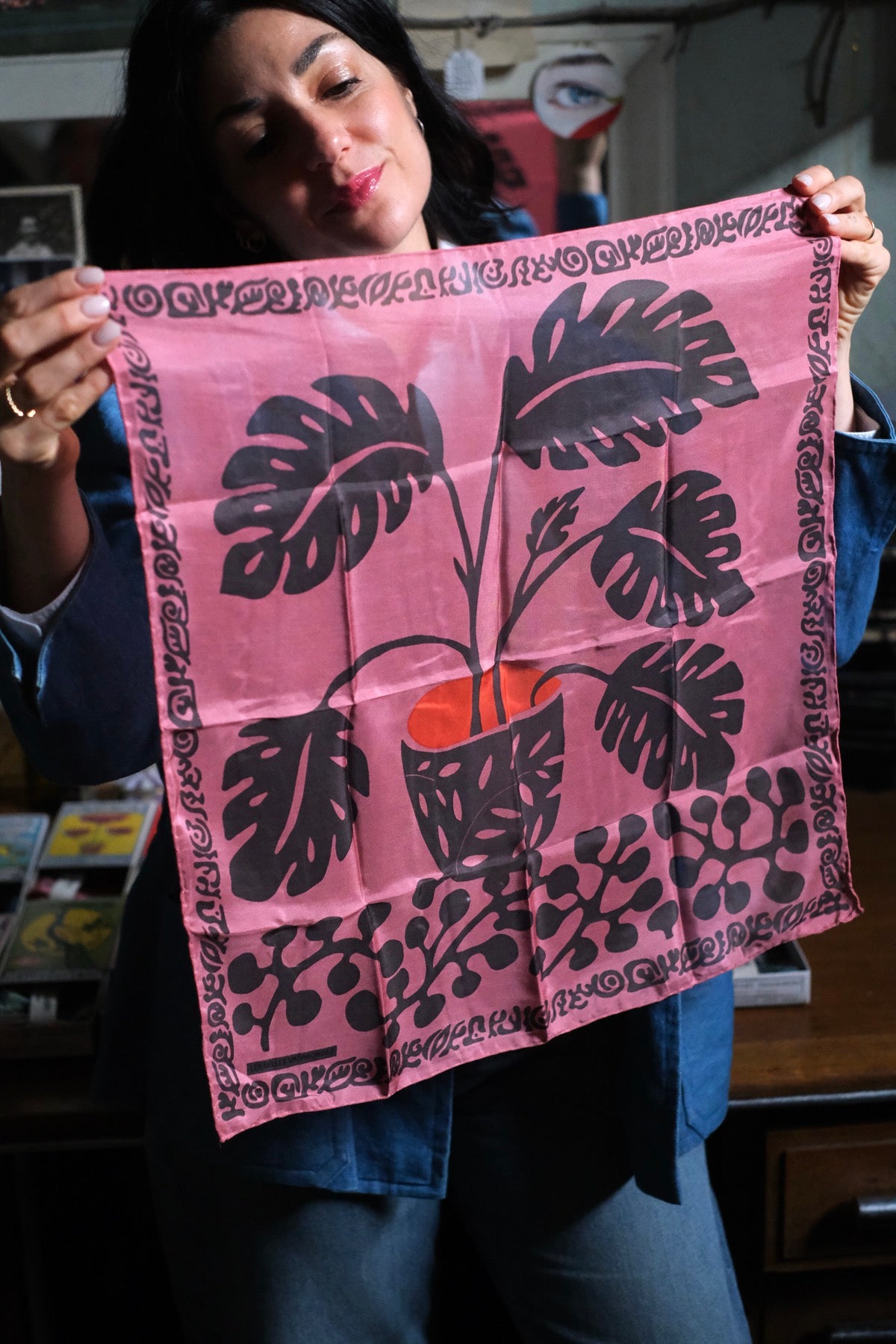 Foulard Mini Arum Marrone rosa