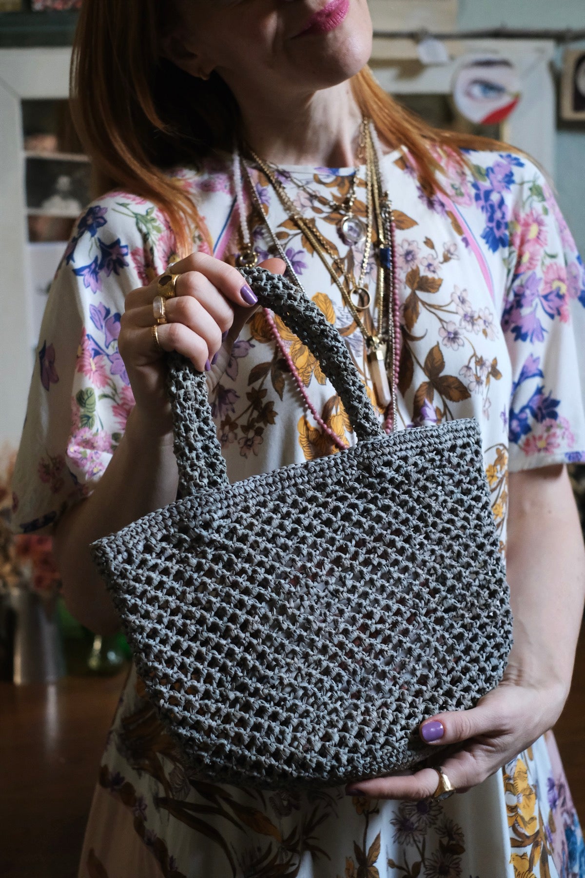 Kapity Lacy - Cestino in rafia traforato