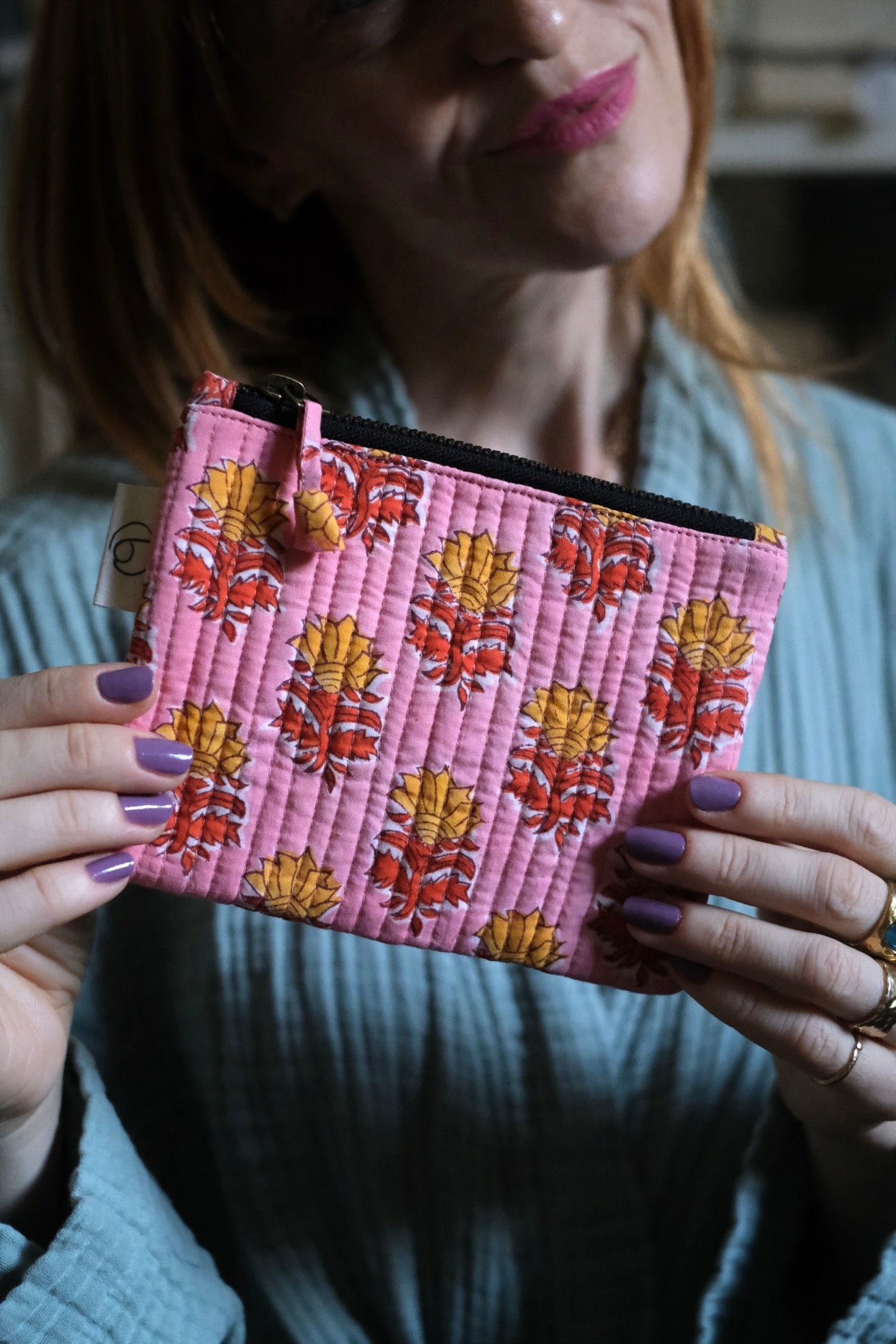 Mini Pochette rosa e gialla