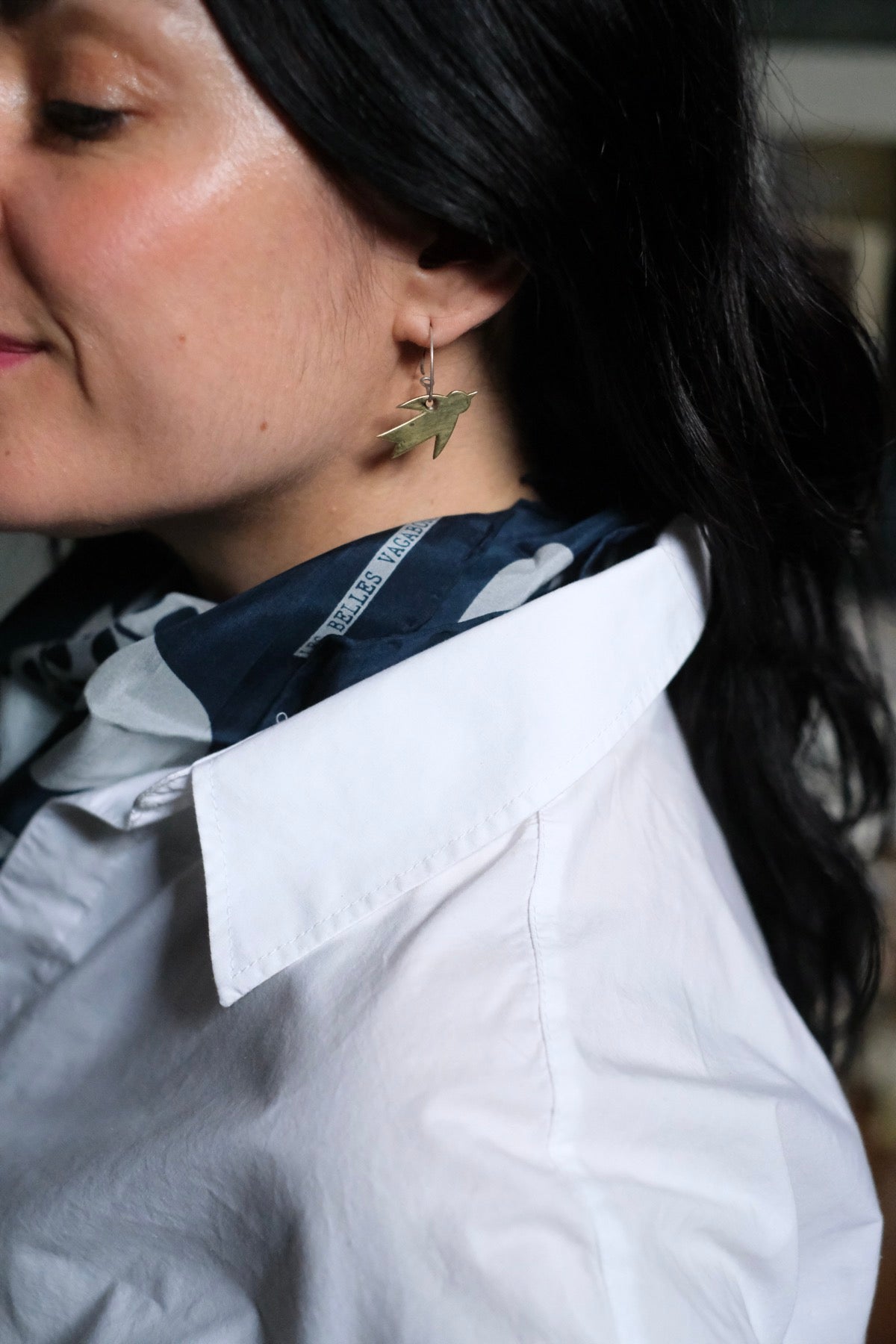 Orecchino singolo birdie rondine