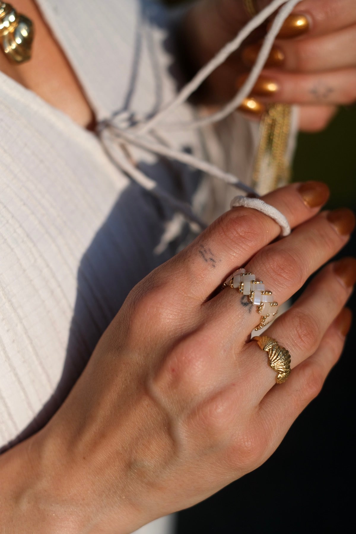 Anello Tilabead rosa chiaro oro