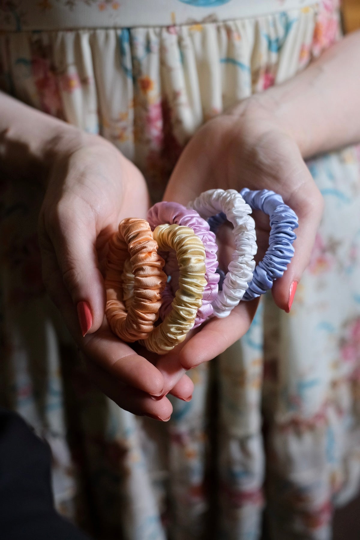 Elastici capelli in seta Nuovi colori pastello