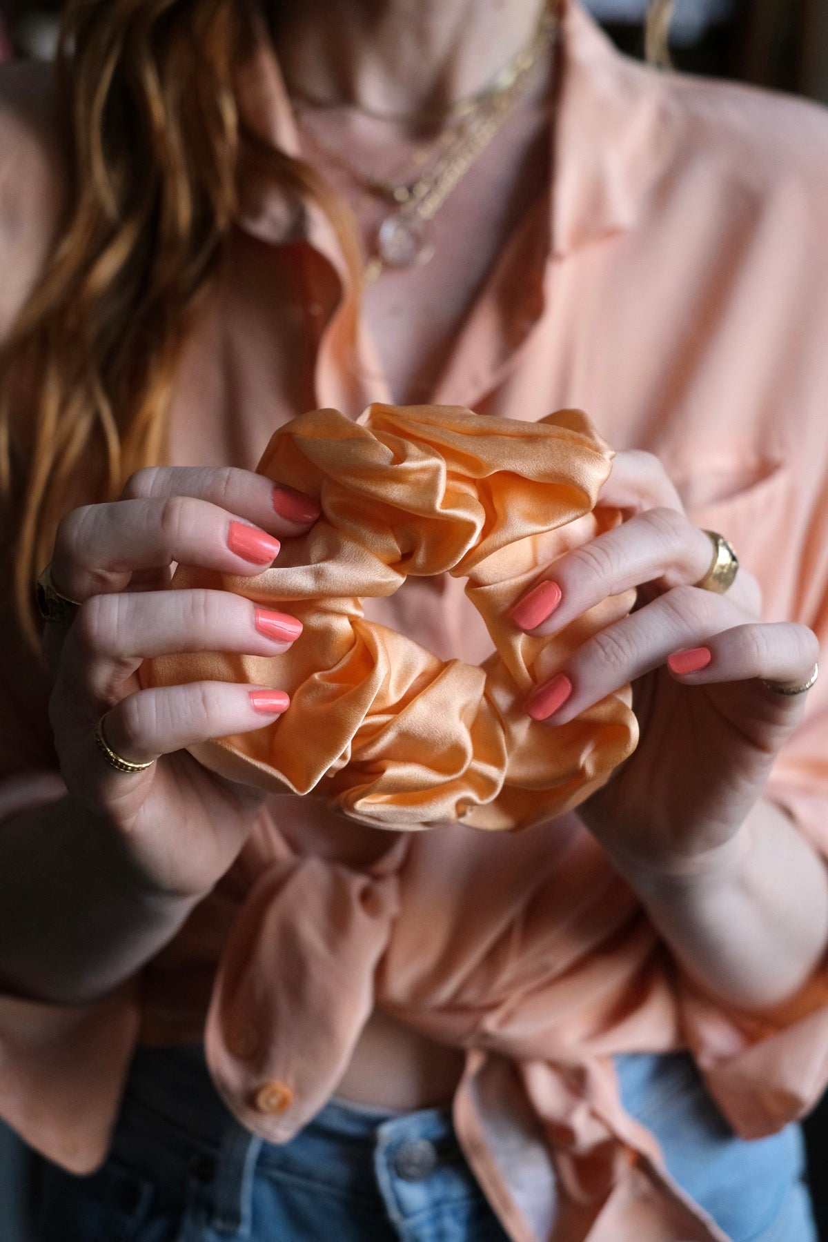 Mr Big Scrunchie in seta grande vari colori