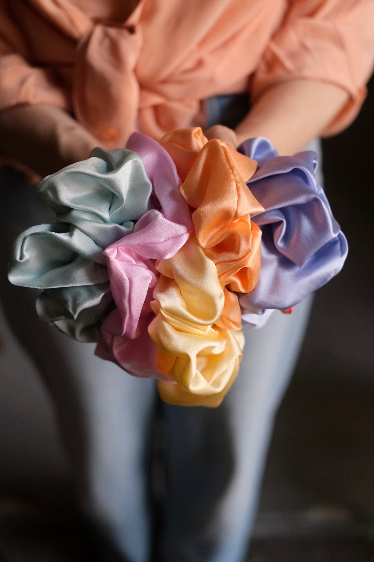 Mr Big Scrunchie in seta grande vari colori