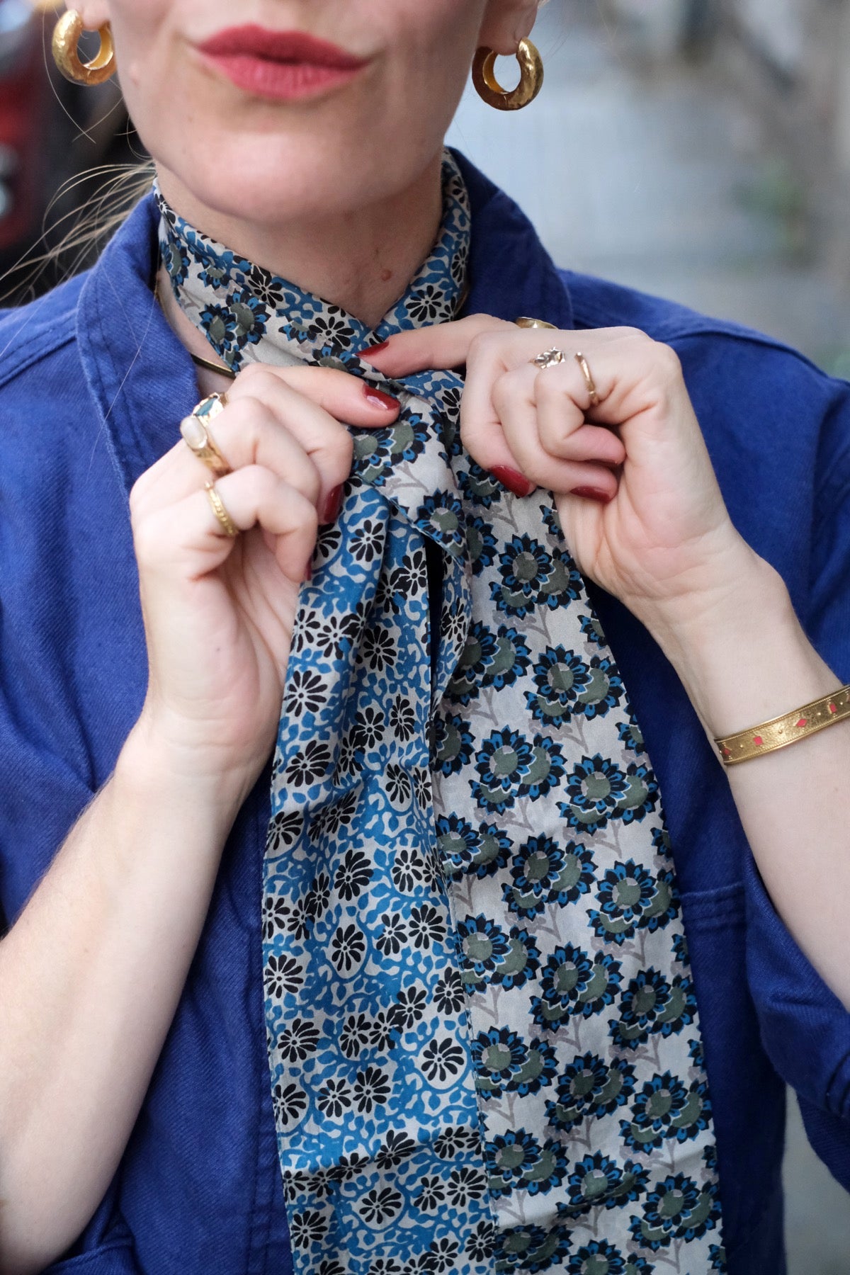 Twilly fascia, cintura Girasole nero e blu