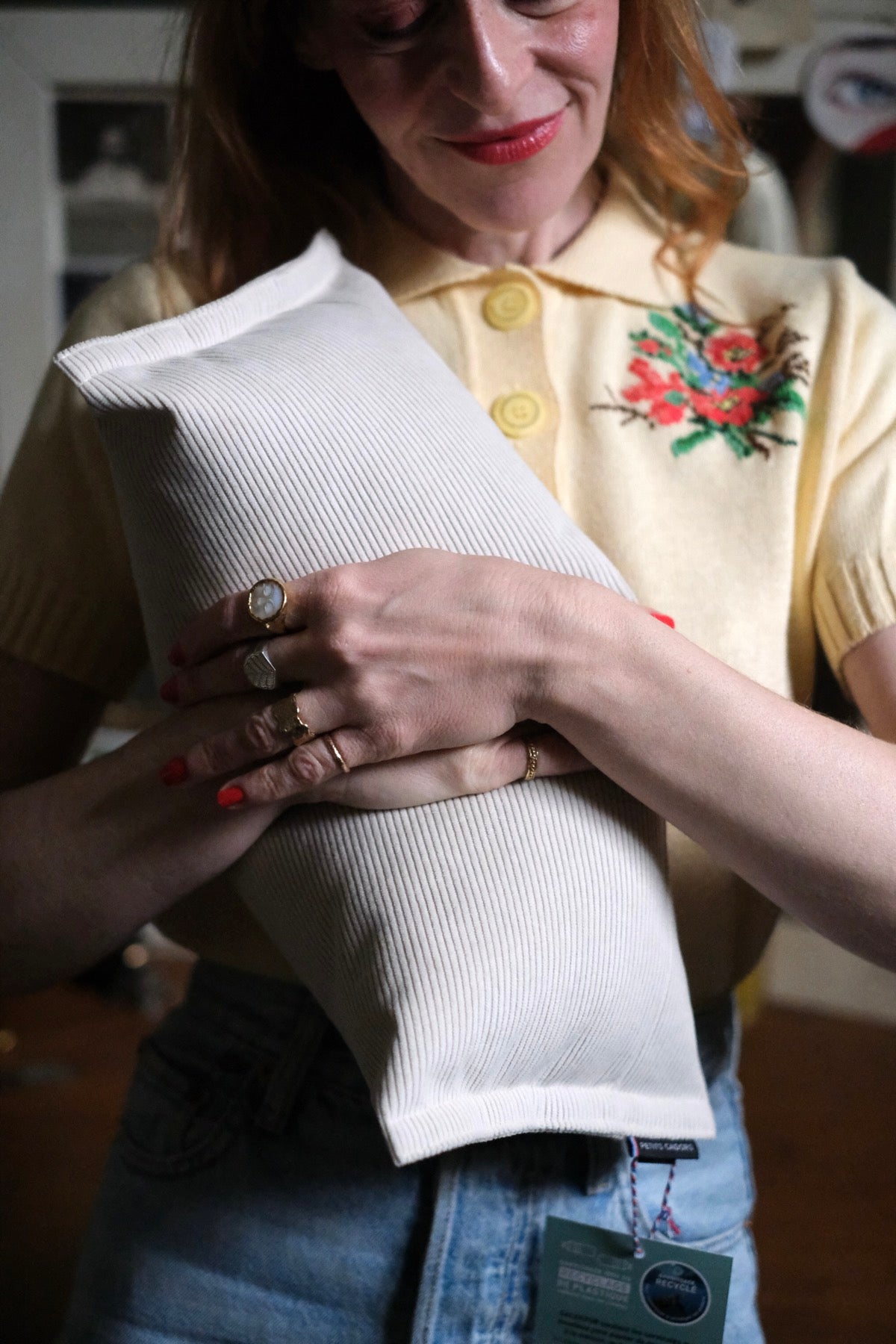 SALVADOR CUSCINO da lettura Bianco velluto a coste