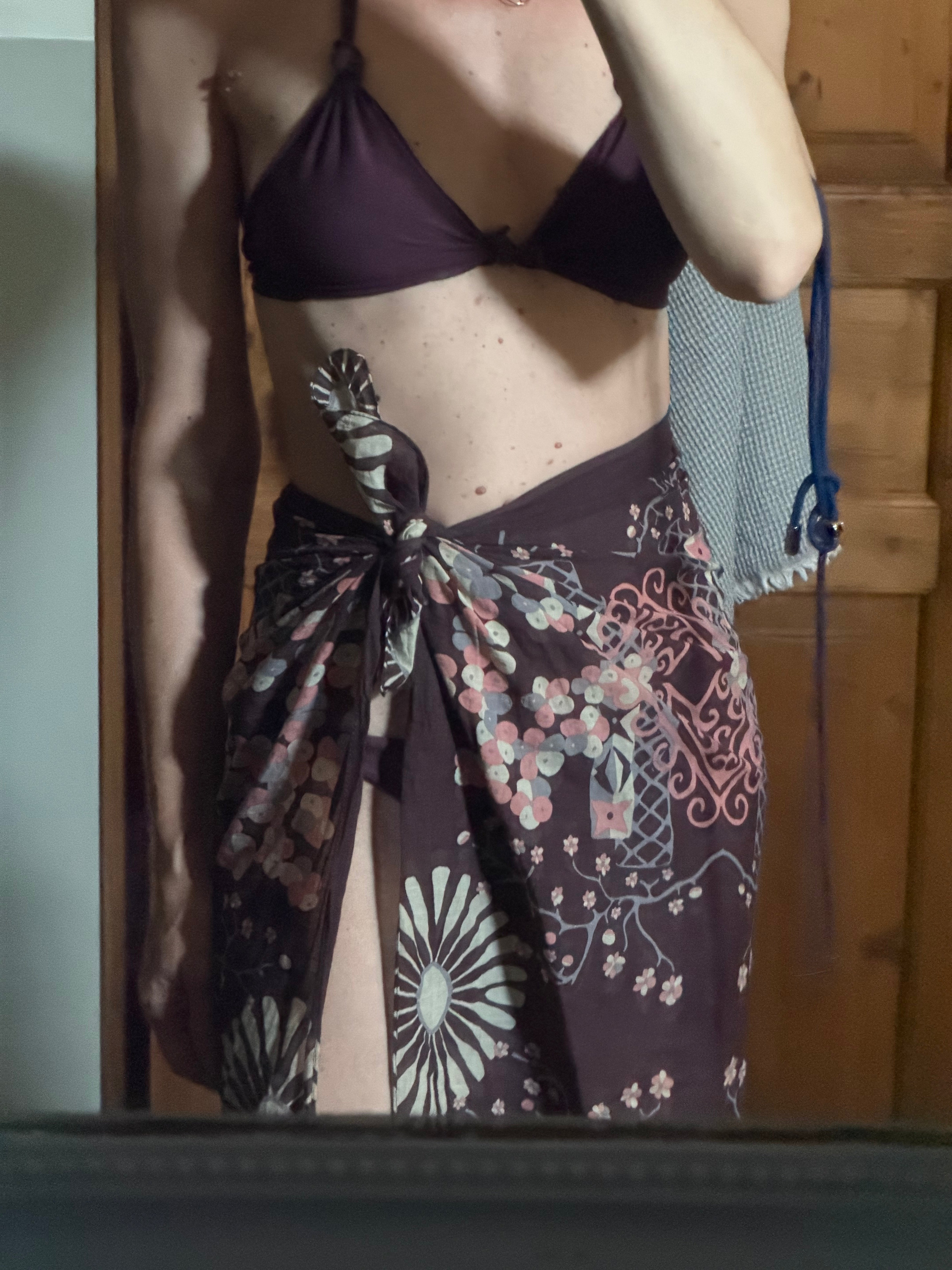 Foulard in cotone Pareo Hanami prugna preorder