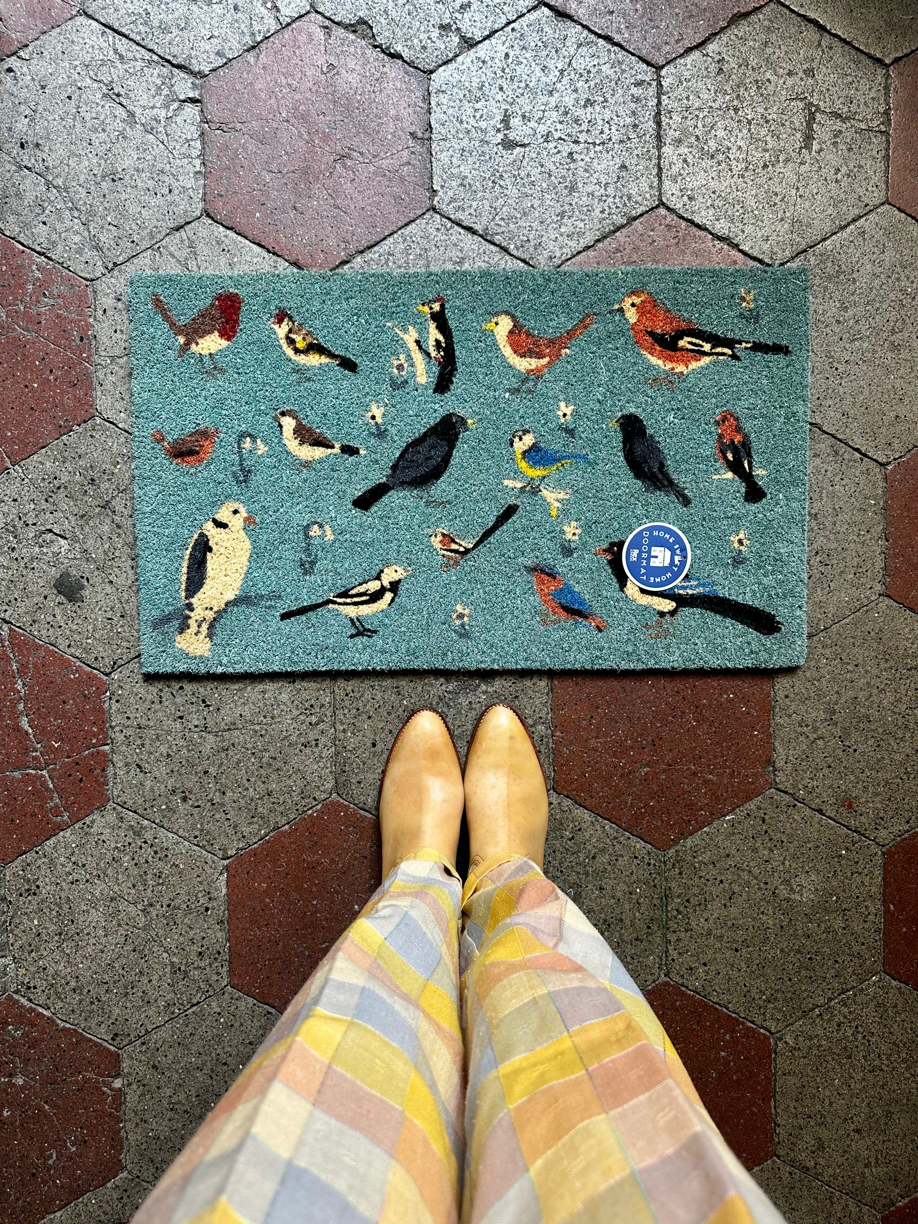 Zerbino in fibra di cocco "Uccellini"