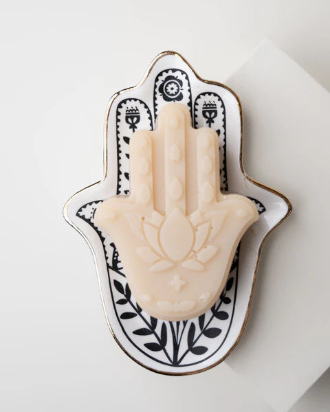 Sapone artigianale con piatto in ceramica Khamsa
