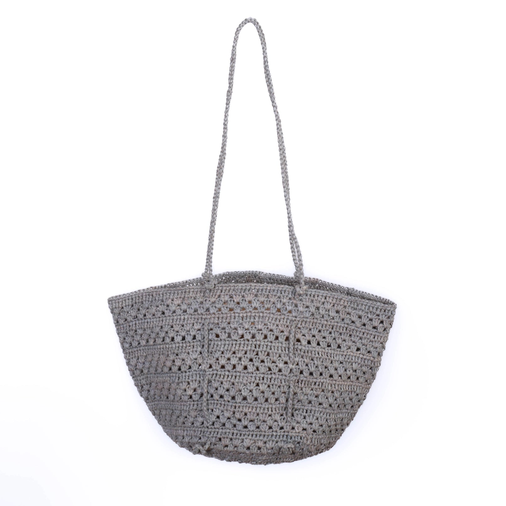 Borsa in rafia Isla Cap Lacy Small Grigio verde