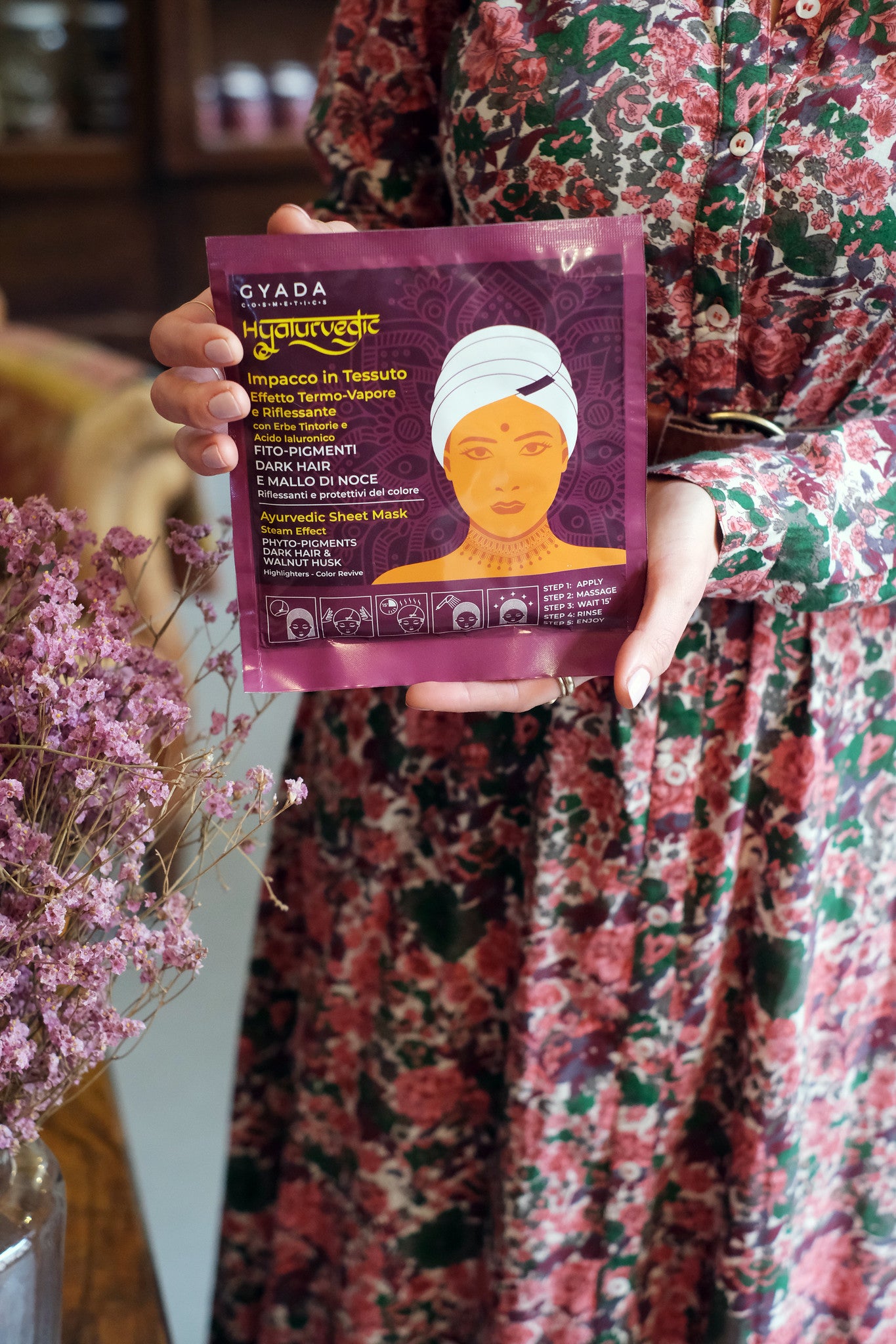 Hyalurvedic - Impacco Cuffia termovapore riflessante - Dark Hair