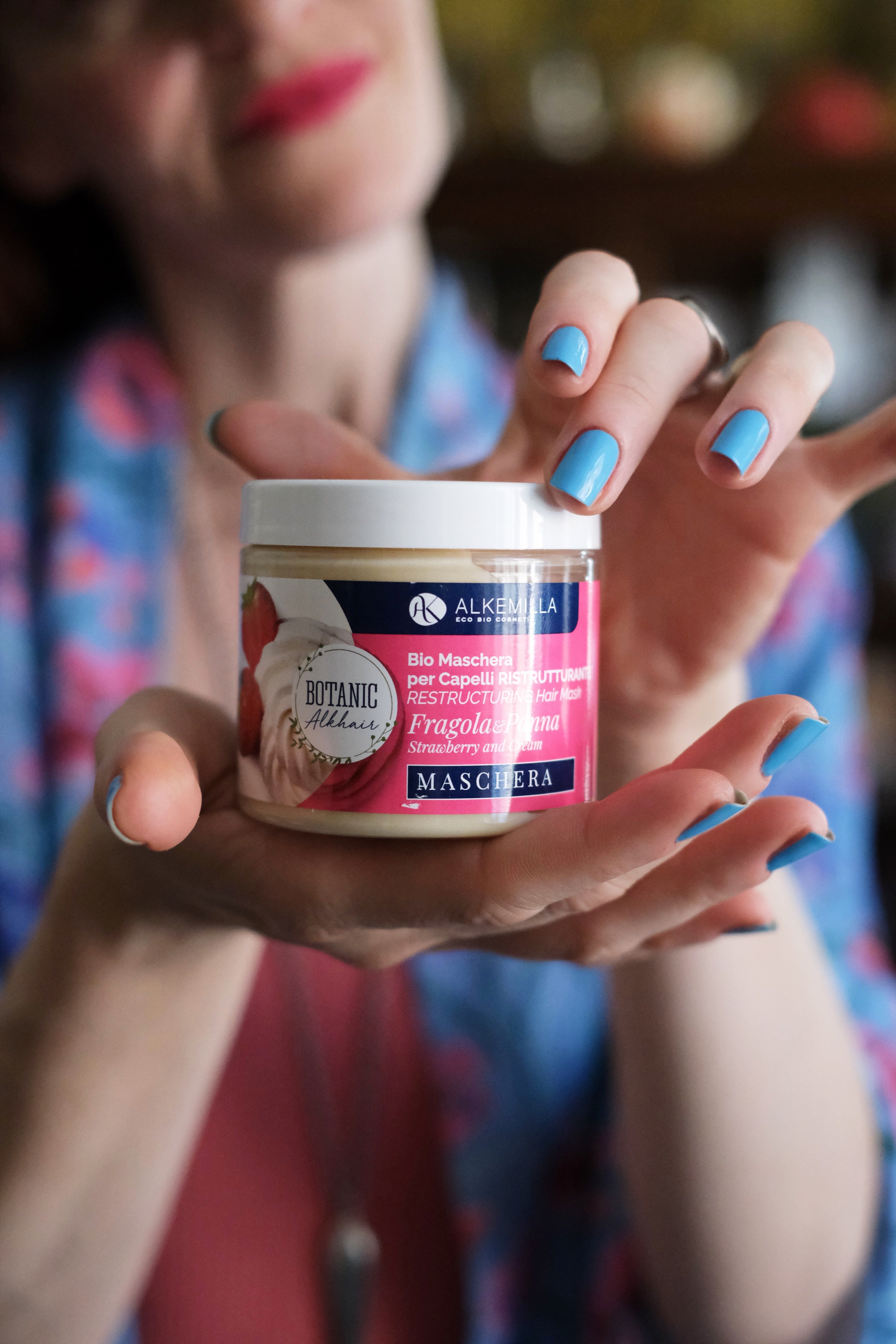 Maschera capelli Ristrutturante Panna e Fragola