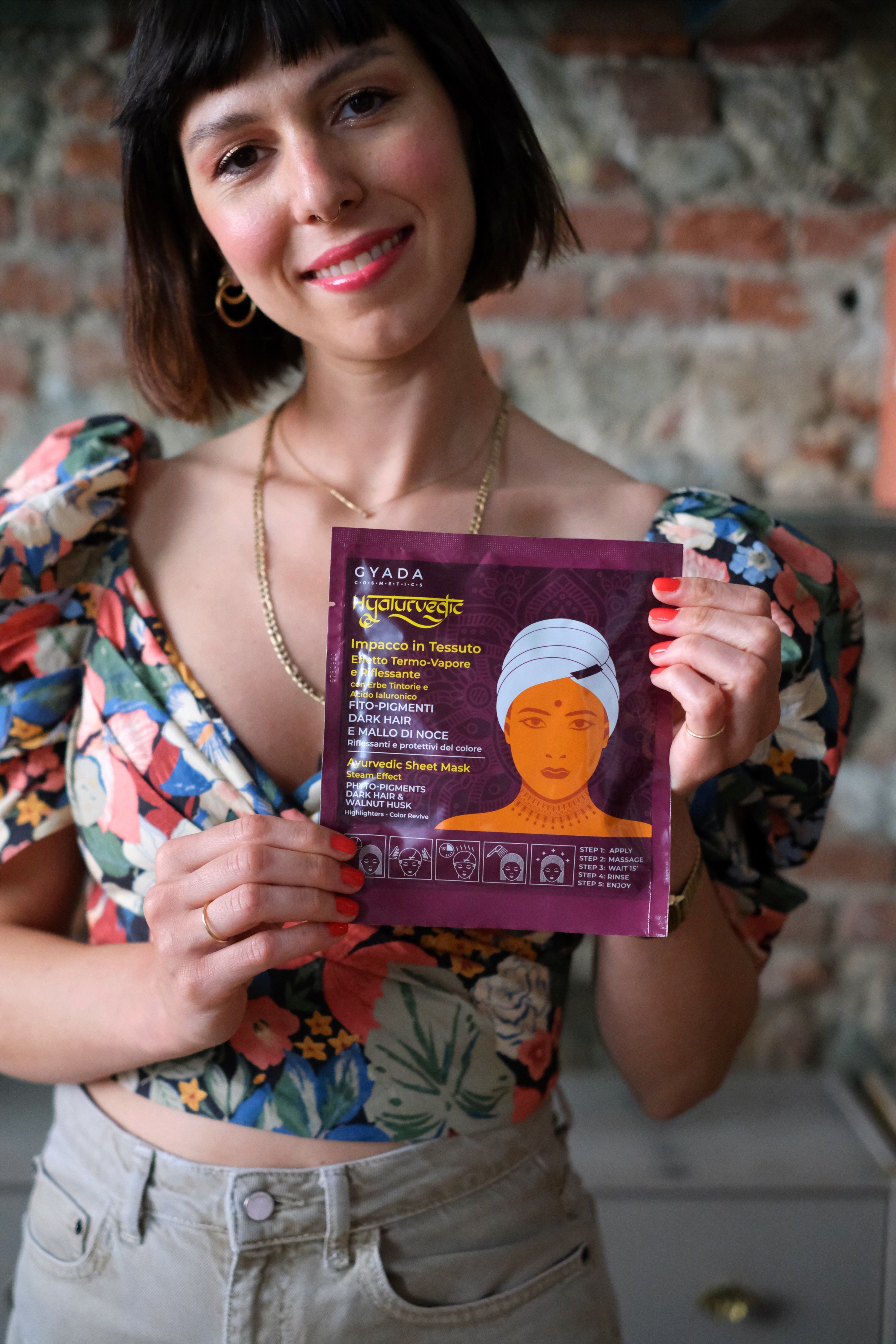 Hyalurvedic - Impacco Cuffia termovapore riflessante - Dark Hair