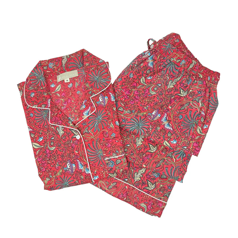 Pigiama a fiori Palma Rosso