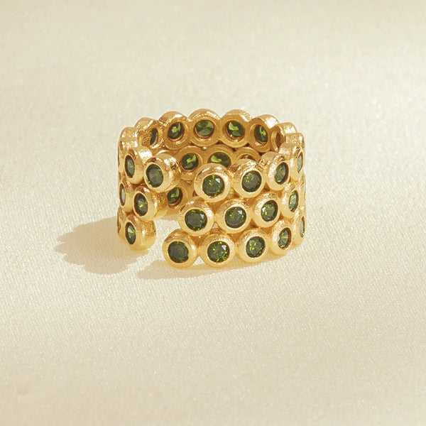 Anello trio Amélia Verde