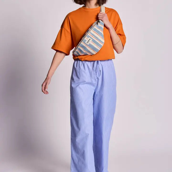 Marsupio Olivia a righe arancione e blu