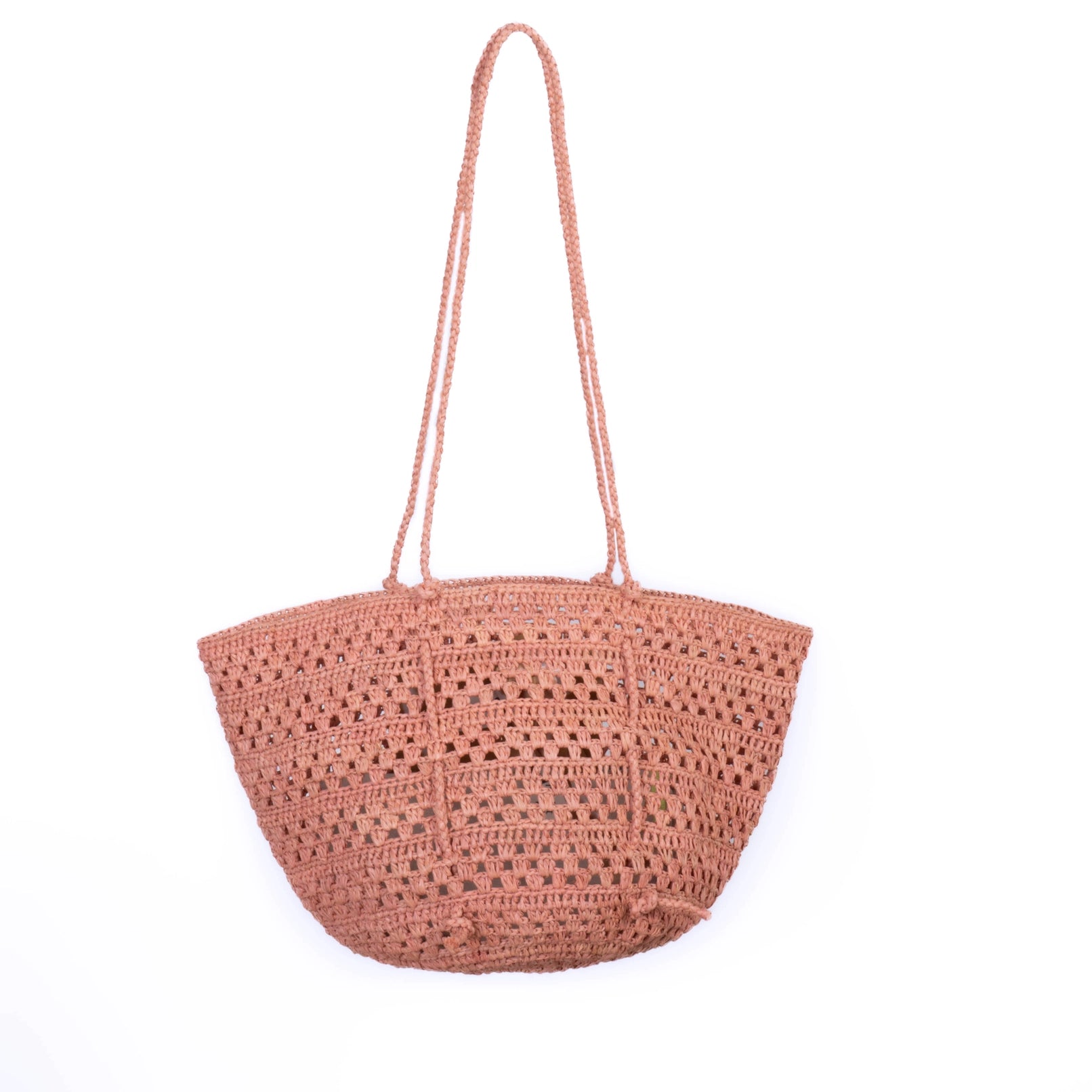Borsa in rafia Isla Cap Lacy Small Rosa