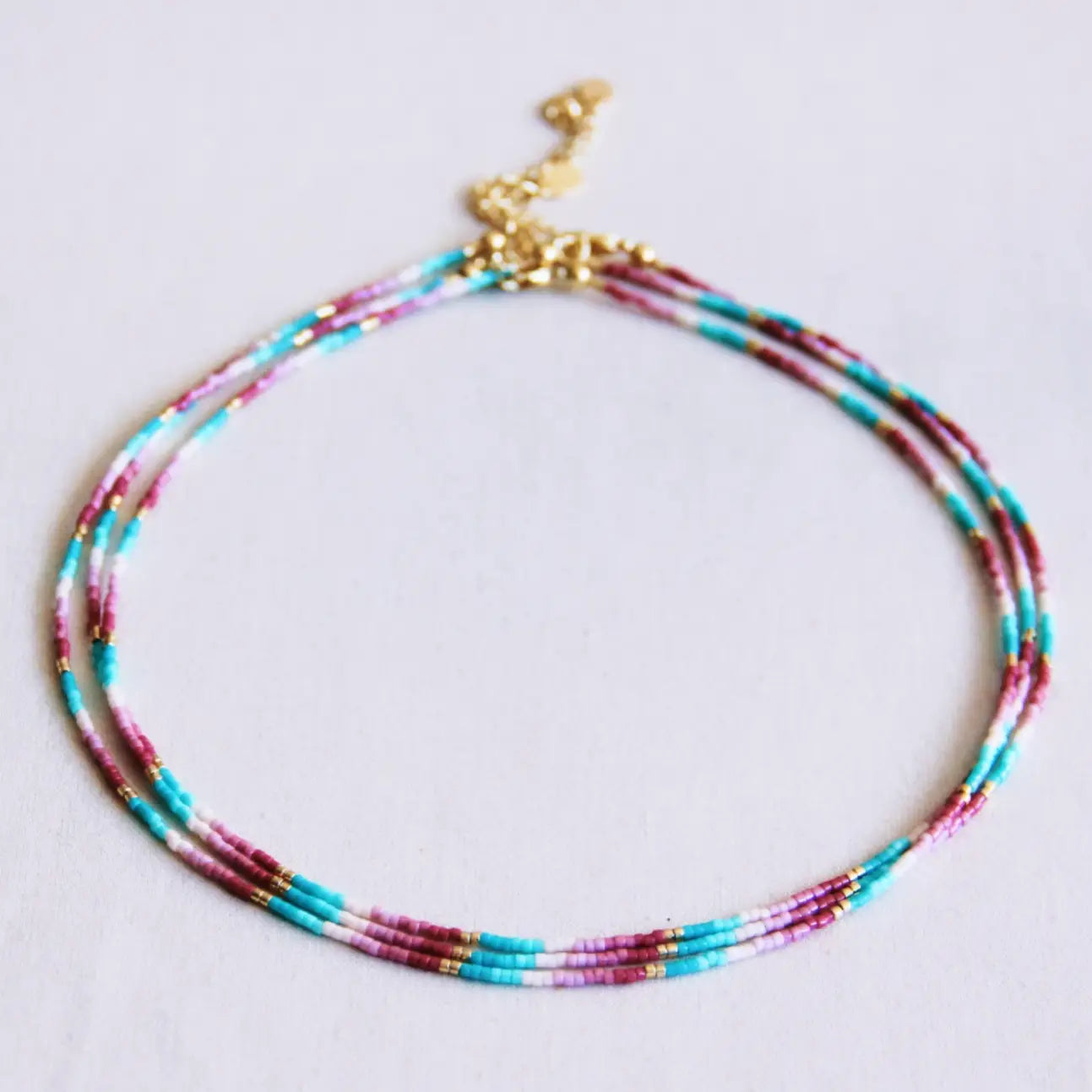 Collana Flow tiffany rosa e  bianco