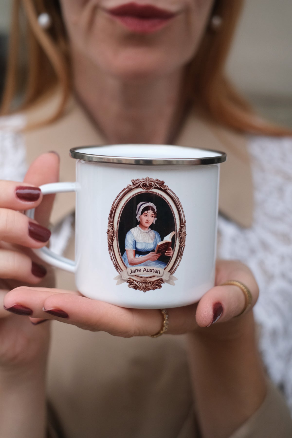 Tazza smaltata Jane Austen