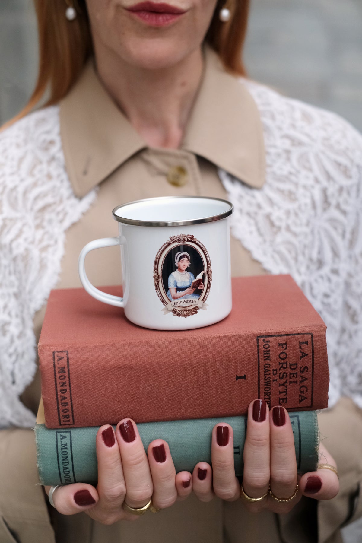 Tazza smaltata Jane Austen