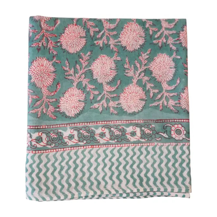 Pareo verde acqua e rosa