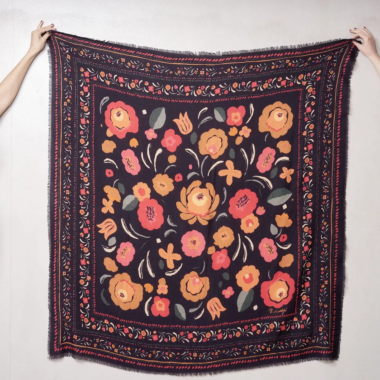 Scialle IN LANA E SETA BALKANS blu