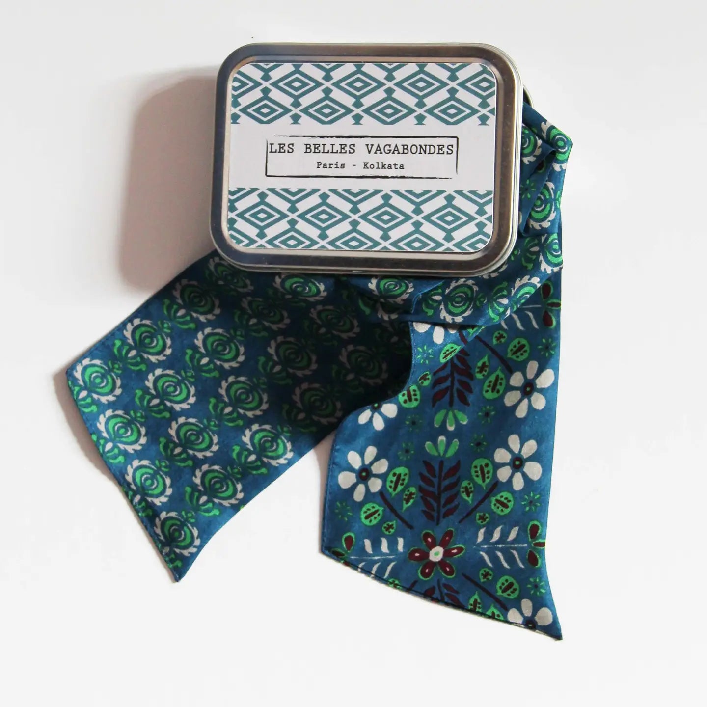 Twilly fascia, cintura Ludmilla verde blu