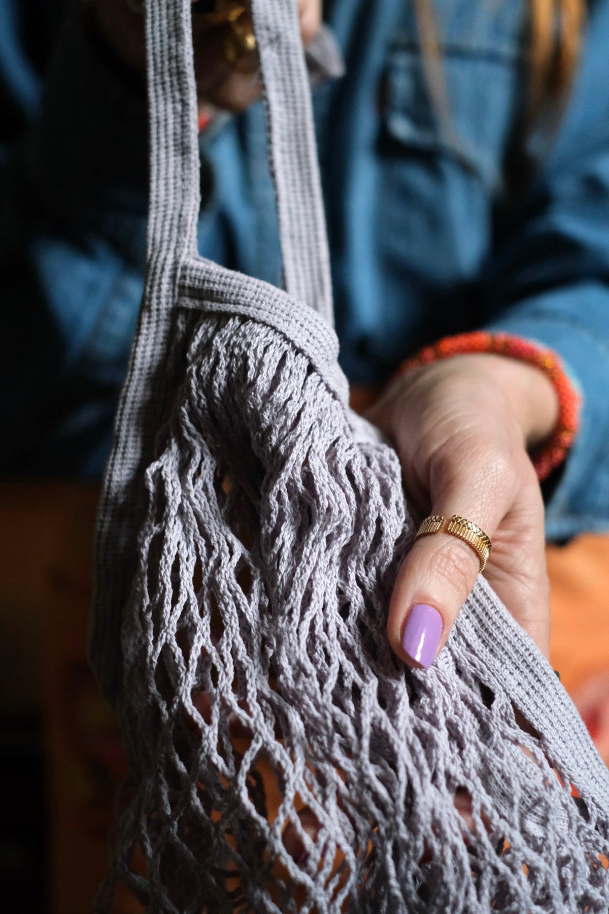 Borsa a rete in cotone in tanti colori