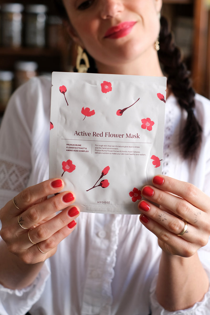 Active Red Flower Mask