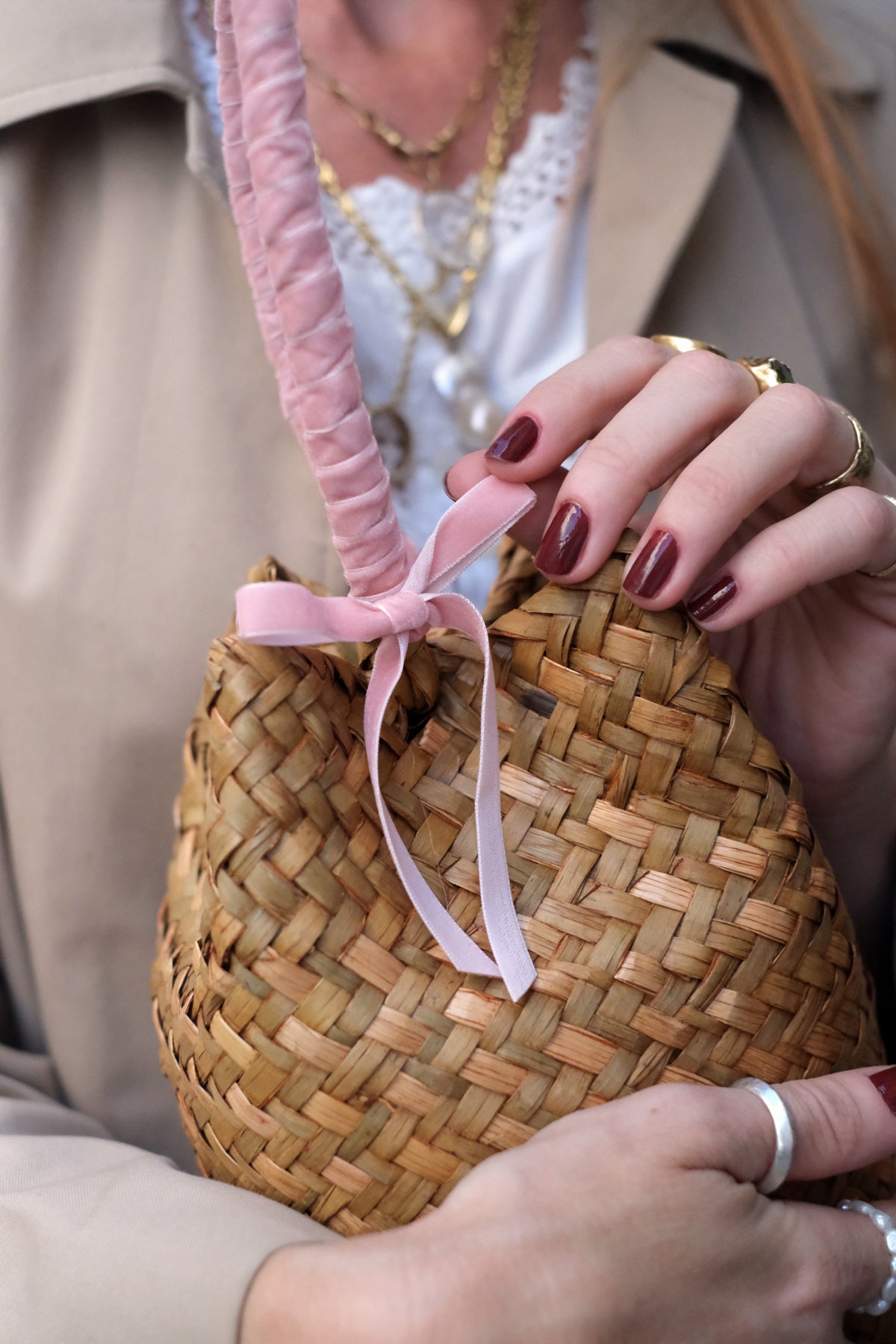 Borsa Panier Ribbons Velluto