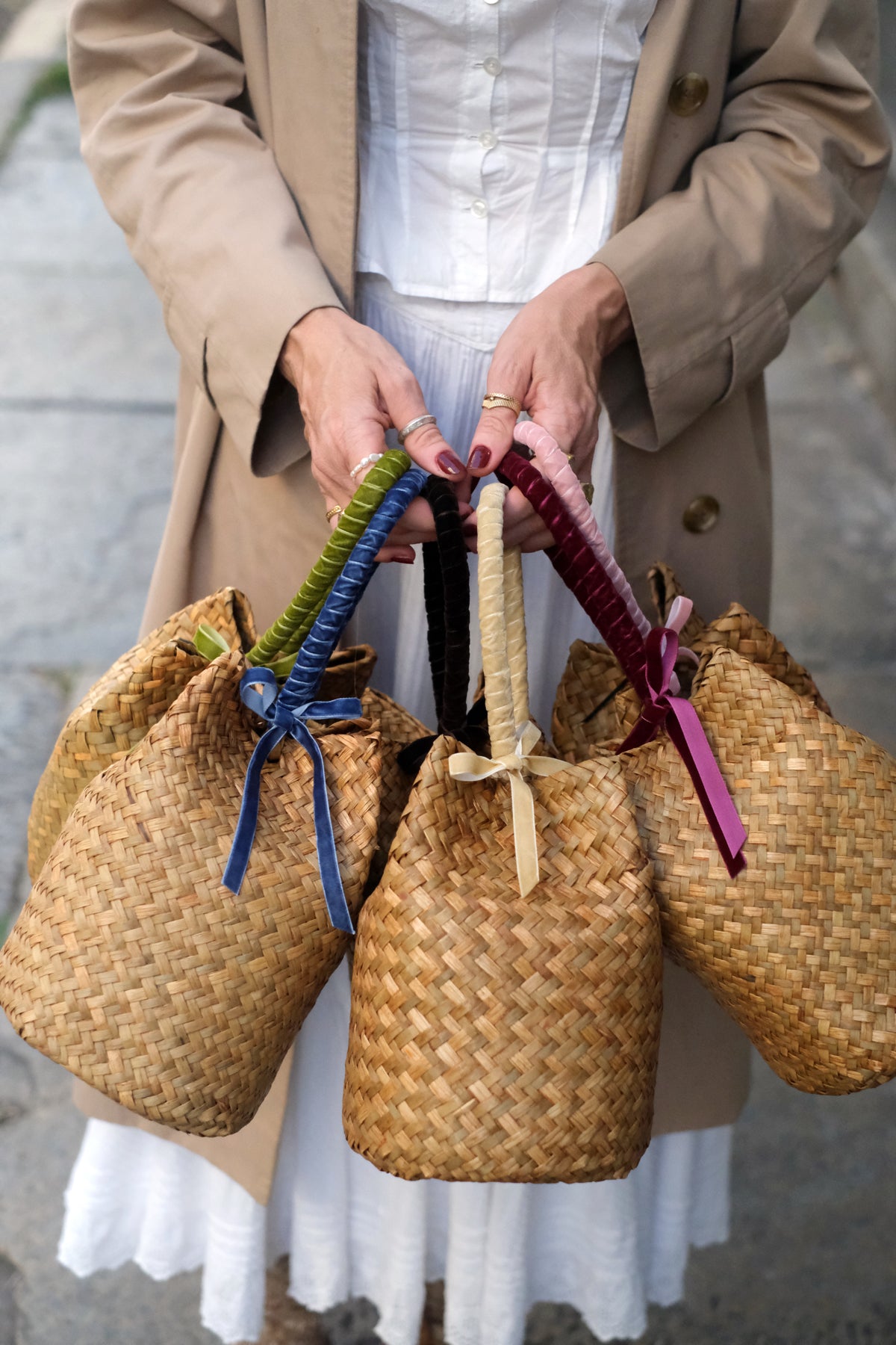 Borsa Panier Ribbons Velluto
