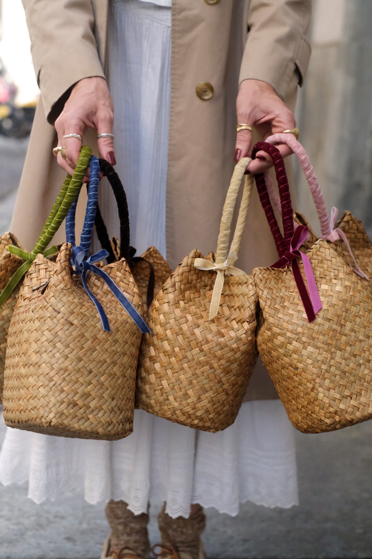Borsa Panier Ribbons Velluto