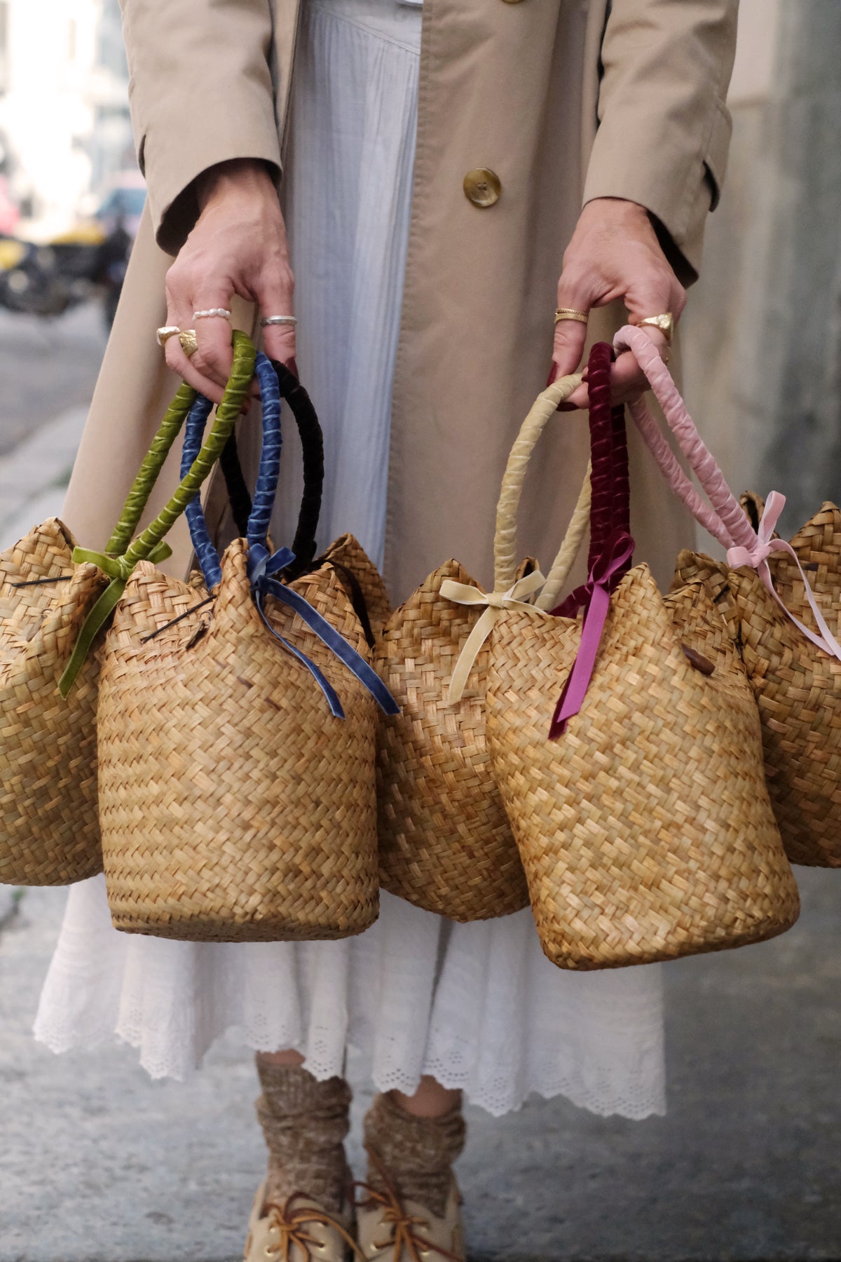 Borsa Panier Ribbons Velluto