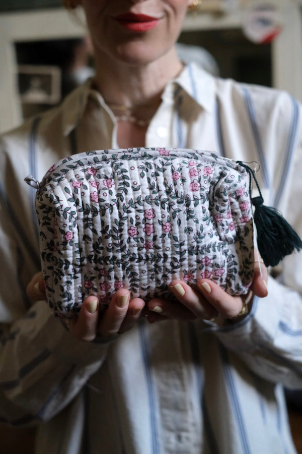Beauty Pochette Marta bianco verde e rosa