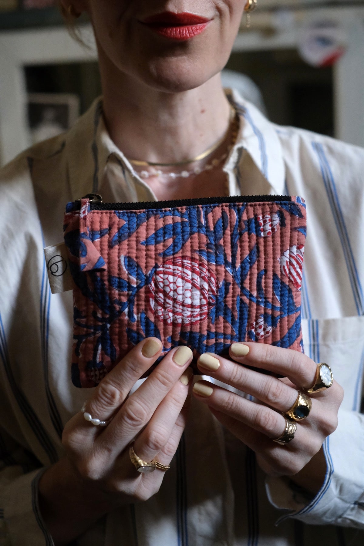 Mini Pochette Giorgia Blu e Cannella