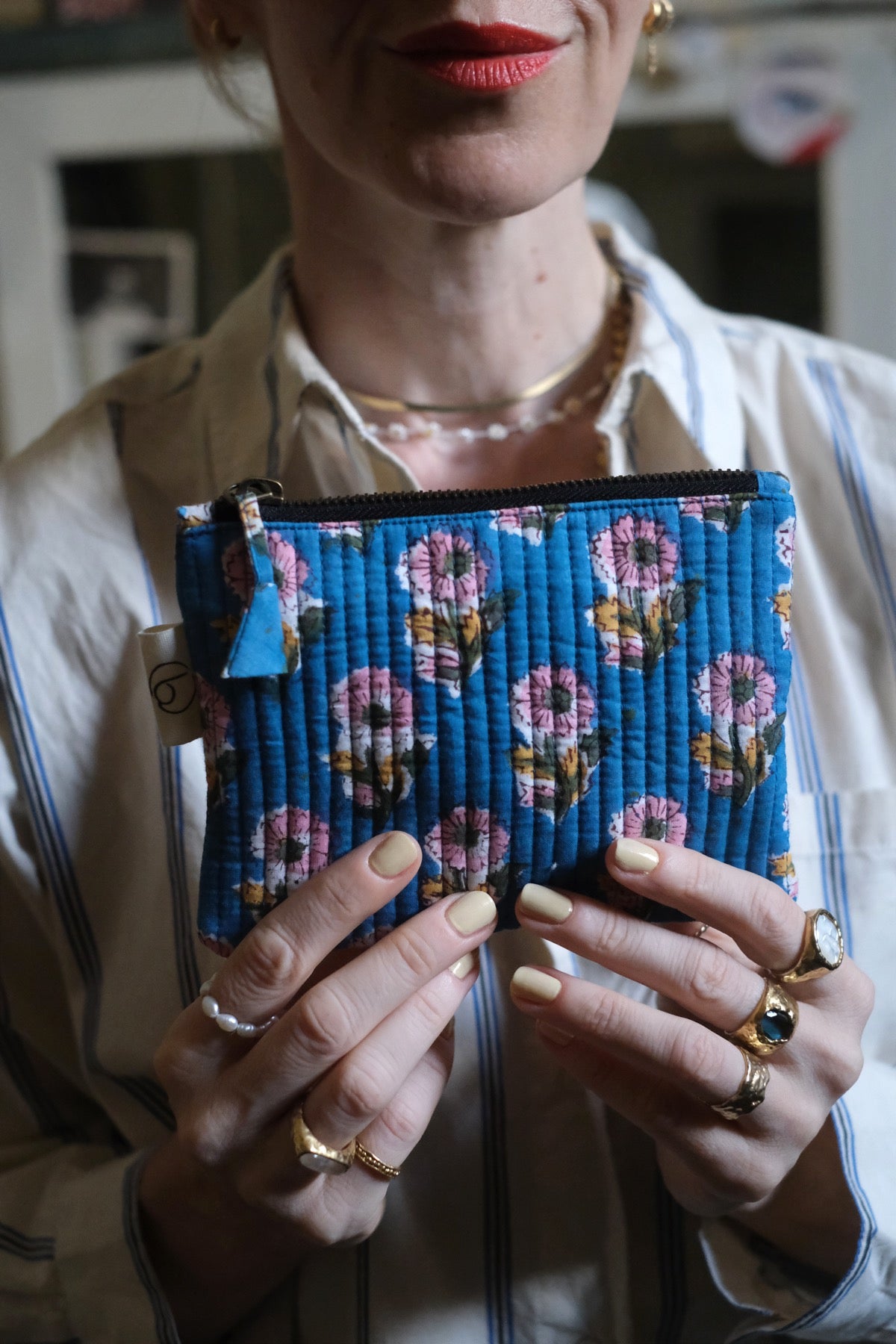 Mini Pochette Adele Blu acceso e rosa