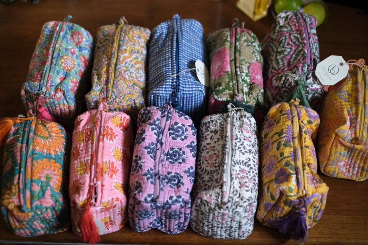 Beauty Pochette Camilla quadretti blu